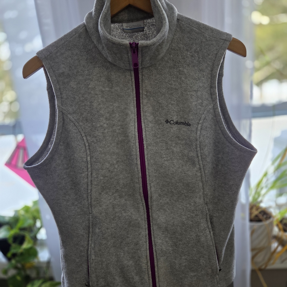 Columbia Heather Gray Fleece Vest